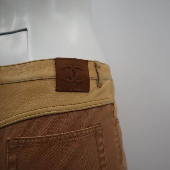 Chanel Western Flared Leather Patchwork Jeans Size 40 FR - Picture 5 of 11